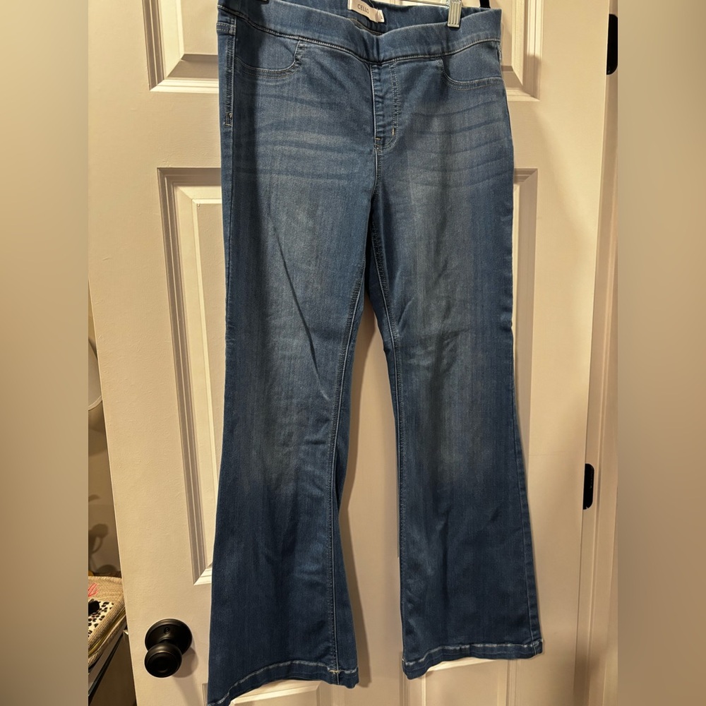 Cello Blue Flare Wide Leg Jeans